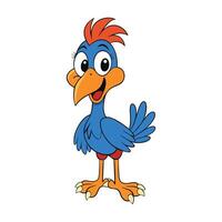 Funny bird on white background vector