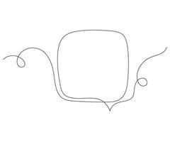 Single continuous line drawing of a chat bubble. Minimalist icon for messaging, social media, or communication design. Clean outline isolated on white background. vector
