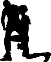 Partnered Lunges A Silhouette of Fitness and Exercise vector