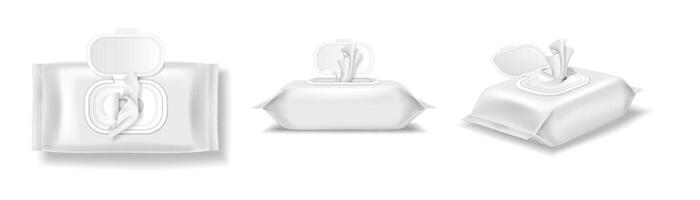 variety of wet wipes packaging vector