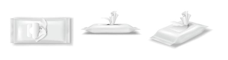 White cleaning wipes packaging and design vector