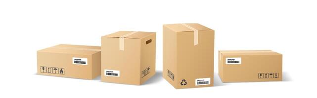 Cardboard boxes for shipping purposes vector