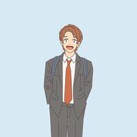 Smiling man in business attire vector
