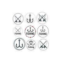 Fishing Typography Art with Realistic Rod and Minimalist Line vector