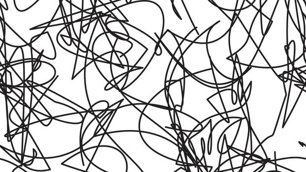 Abstract chaotic scribble lines on a white background. Hand drawn messy sketch texture, perfect for modern design, backgrounds, posters, or artistic creative projects vector