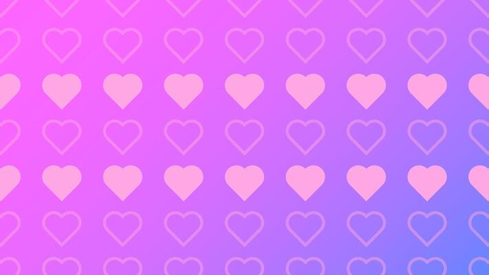Abstract purple background with heart pattern horizontal