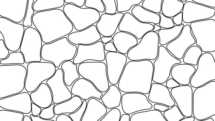 Organic abstract pattern background with irregular rounded shapes and thin black lines on a light backdrop. Modern texture perfect for packaging, textiles, web, and graphic design