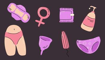 menstrual health items for women vector