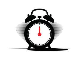 Simple black alarm clock icon isolated in time concept isolated on white background vector
