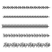 Vines divider for text layout separator decoration element collection. vector