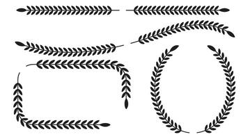 Laurel Border Frame Line Set. illustration vector