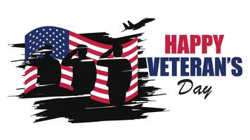 Veterans Day celebration graphic with flag vector