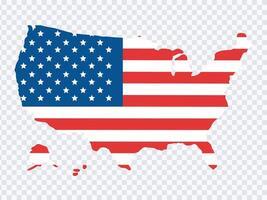 Usa map with national flag happy 4th july independence day vector