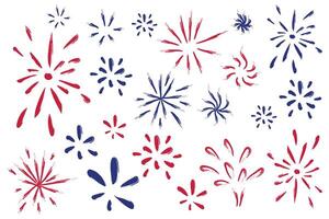 4th of July background, USA banner, fireworks brush texture background. vector
