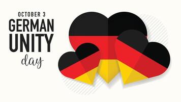 German Unity Day Celebration with Heart Flags Illustration vector