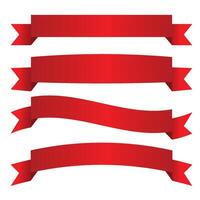 Red Ribbons banner set. illustration vector