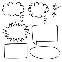 PrintHand drawn doodle speech bubbles, burst, and stars collection. illustration. vector