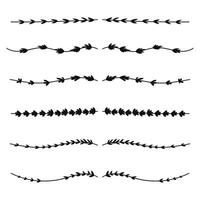 Floral vine line divider for text layout separator decoration illustration vector