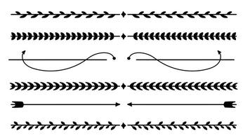 Nature Floral Line Divider for Text Layout Separator Decoration Element Collection vector
