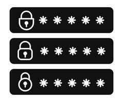 Password protection icon,glyph password icon collection. vector