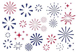 4th of July border, USA banner, fireworks pattern background vector