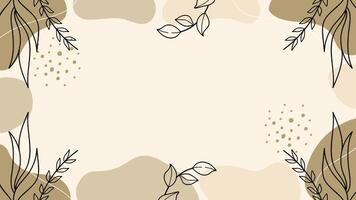 Minimalist Brown Botanical Abstract Banner Background Illustration vector