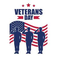 Veteran's day poster.Honoring all who served. Veteran's day illustration with american flag and soldiers. illustration vector