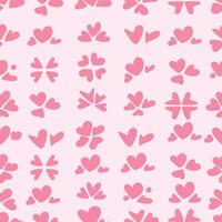 Seamless pattern pink heart shapes. illustration. vector