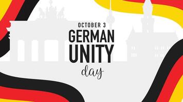 German Unity Day Banner with Flag and City Skyline vector