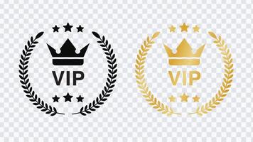 Vip user stamp. Premium member pass. Exclusive gold and black user card tag set vector