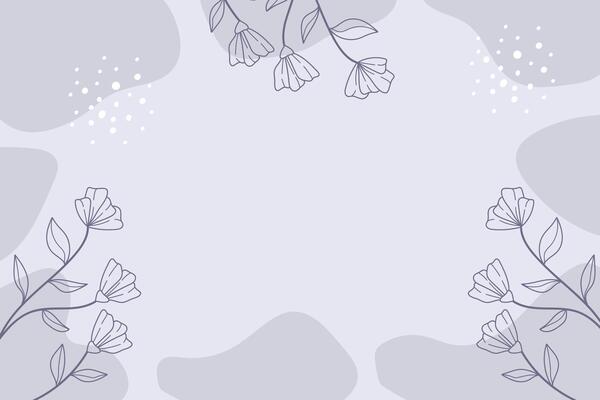 Modern abstract botanical background with hand drawn flowers on pastel color background illustration.