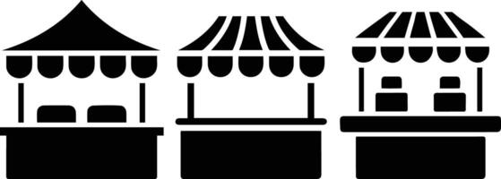 Market Stall Icons Collection. vector