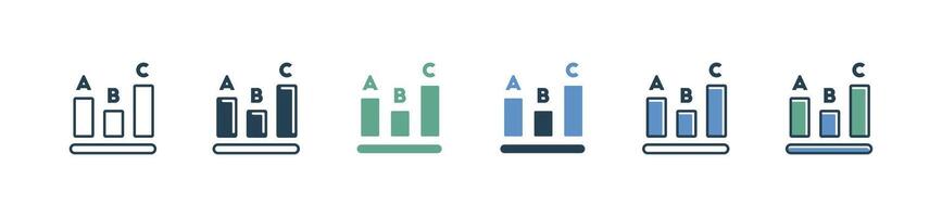 education quiz score chart bar icon set school exam performance evaluation test result data graphic chart illustration vector