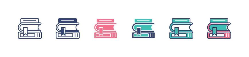 simple pile of book icon set library education school dictionary books stack illustration for web and app vector