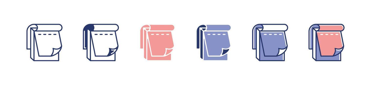 simple notebook icon set school document notepad memo paper signs illustration vector