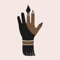 tools that are very closely associated with the hands of an illustrator vector