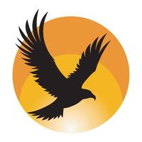 Bald Eagle With Glowing Sun Behind vector