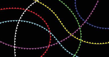 Colorful Triangle Wave Lines Black Abstract Background vector