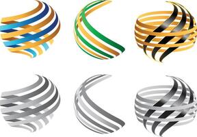 Abstract Globe Sphere Logo Icon Design Set vector