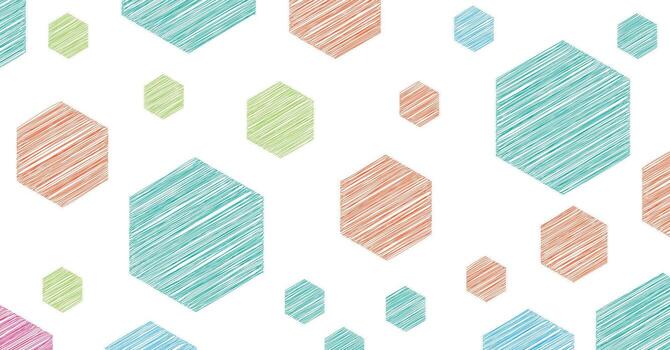 resumen vistoso hexágono Escribiendo texturizado geométrico sin costura modelo antecedentes vector