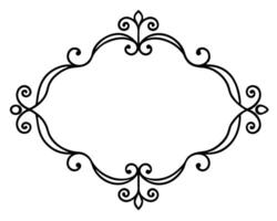 Elegant decorative oval frame with floral swirls and flourishes perfect for design elements vector