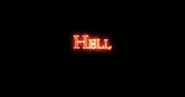 Hell written with fire. Loop video