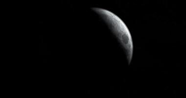 Waxing crescent moon, 3d rendering video