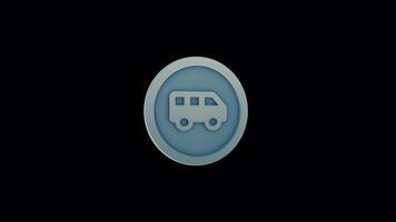 Transport Icon Animation- Seamless Animated Van Shuttle Loop video