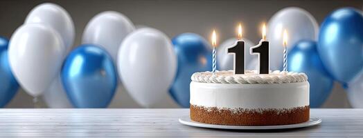 Birthday cake with candles on top of it photo