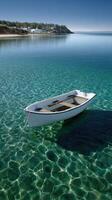 A boat floating in the water photo