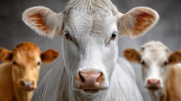 A cow is looking at the camera photo