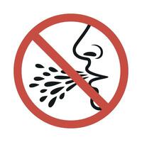 Prohibition Sign No Spitting or Coughing sign illustrating spitting coughing spitting coughing prohibition sign prohibition symbol prohibited forbidden dont spit dont cough health vector