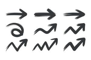 Set of Hand Drawn Arrows and Zigzags vector