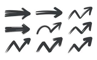 Set of Hand Drawn Arrow and Zigzag Graphics vector